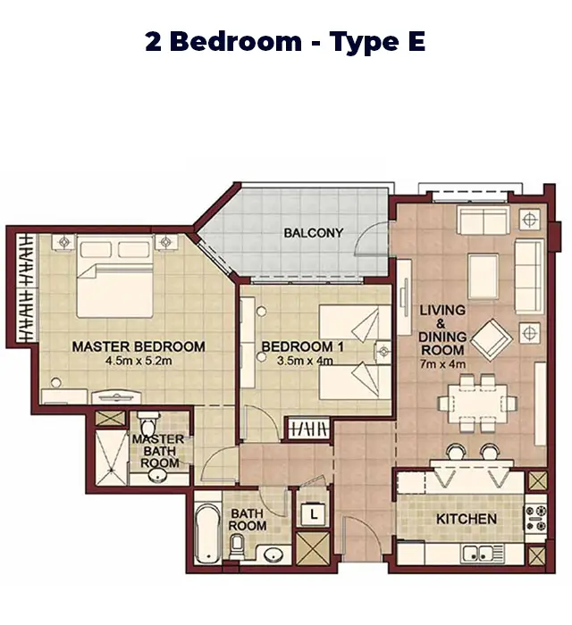 2 BR  - Type E